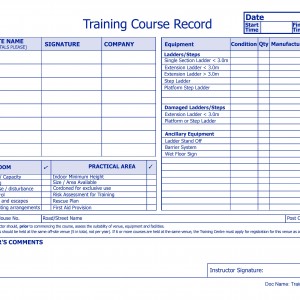 Form 2 - Training Course Record