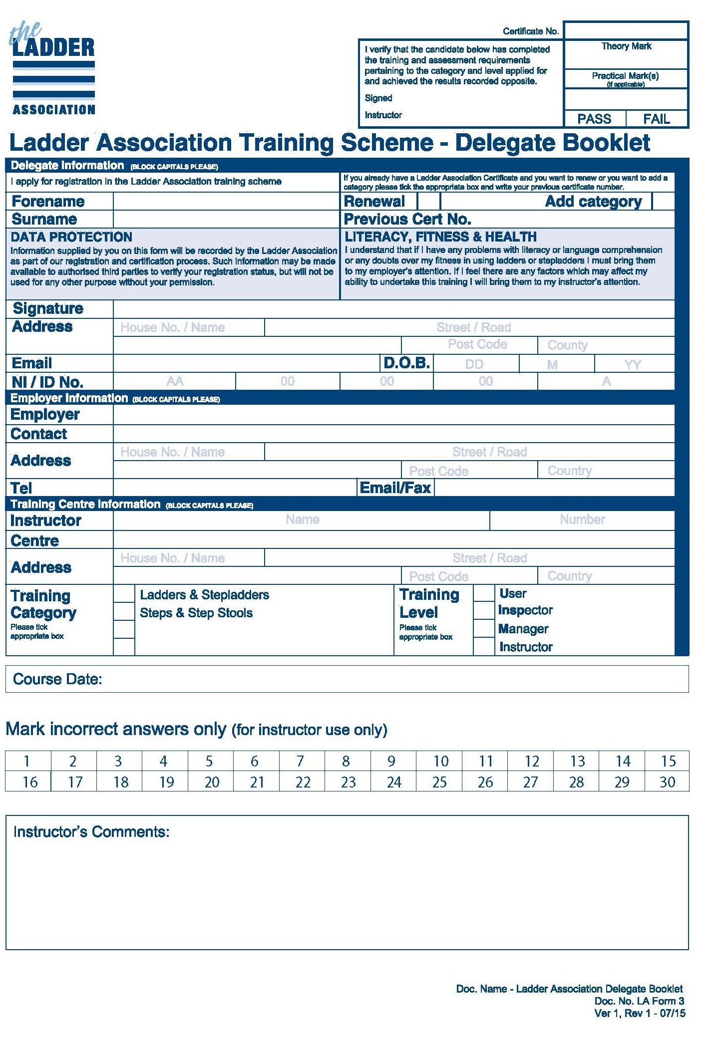 Form 3 - LA  Delegate Booklet