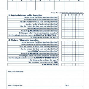 Form 13a - LA Inspection Practical Test Marking Sheet